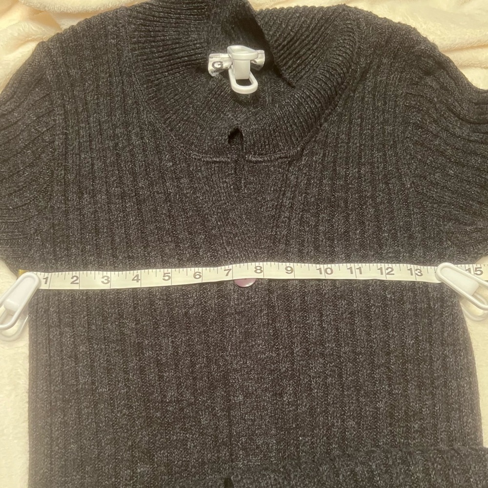 Dark Gray Ribbed Long Sweater by G.A.S. - Picture 7 of 8